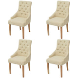 Dining Chairs 4 pcs Cream Fabric