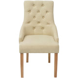 Dining Chairs 4 pcs Cream Fabric