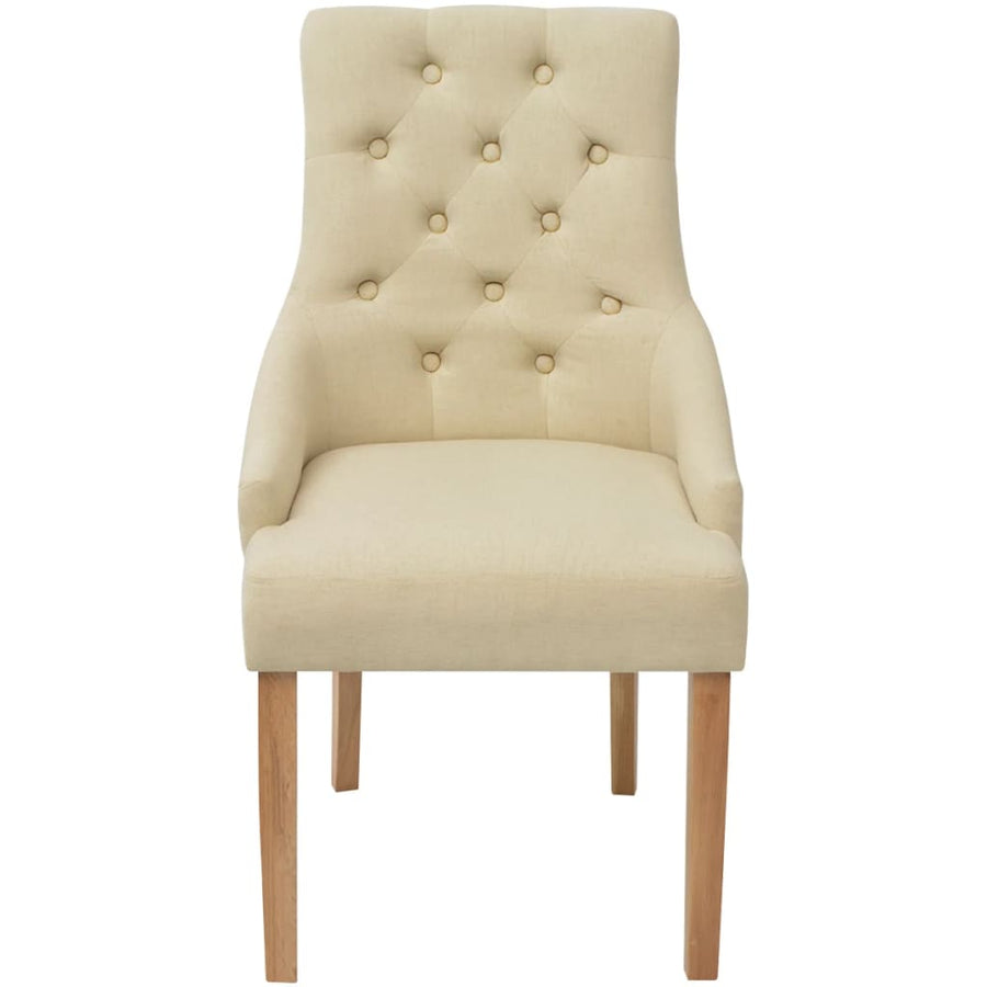 Dining Chairs 4 pcs Cream Fabric