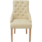 Dining Chairs 6 pcs Cream Fabric