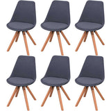 Dining Chairs 6 pcs Dark Grey Fabric