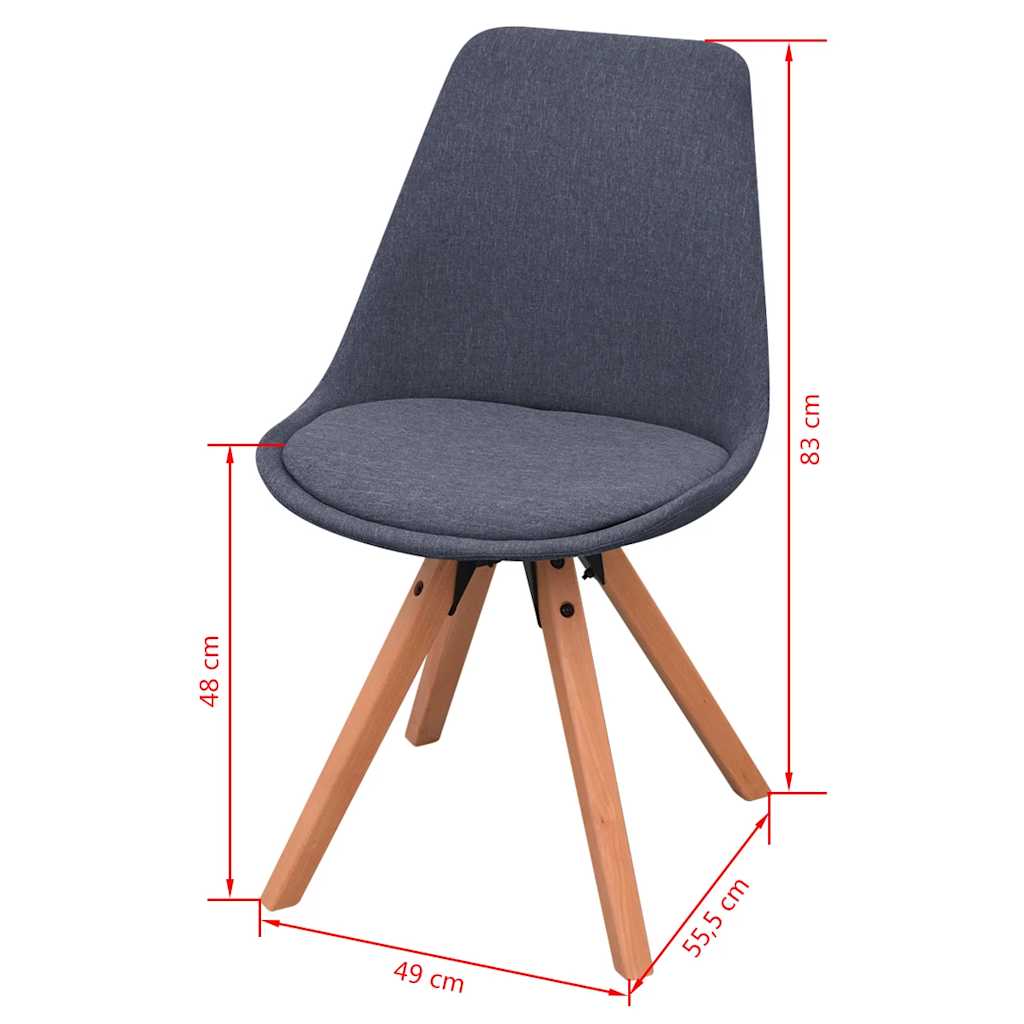 Dining Chairs 6 pcs Dark Grey Fabric