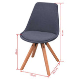 Dining Chairs 6 pcs Dark Grey Fabric - Rear View