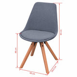 Dining Chairs 6 pcs Light Grey Fabric