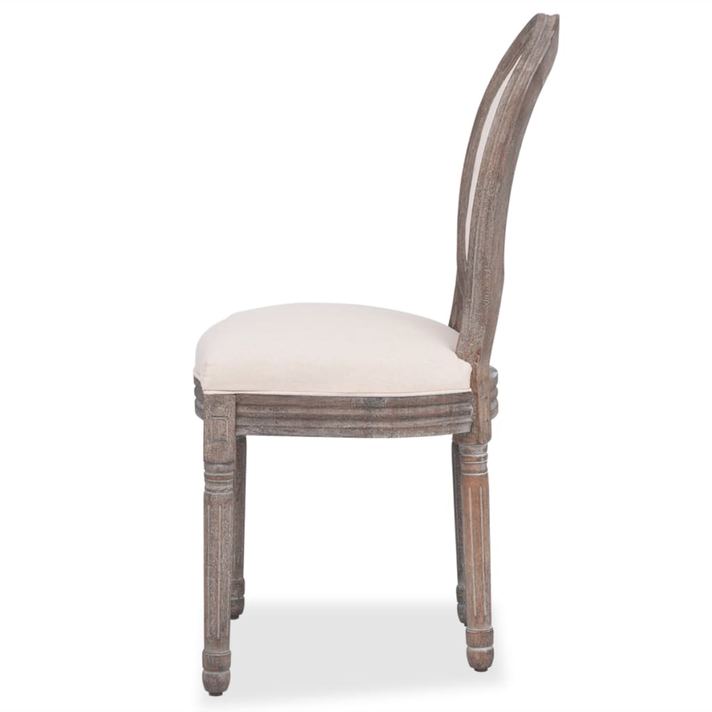 Dining Chairs 6 pcs Cream Fabric