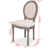 Dining Chairs 6 pcs Cream Fabric - Close-Up Angle
