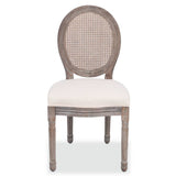 Dining Chairs 6 pcs Cream Fabric - Side View