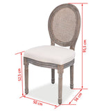 Dining Chairs 6 pcs Cream Fabric - Close-Up Angle
