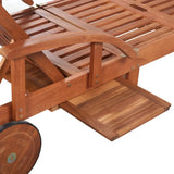 Sun Loungers 2 pcs with Table Solid Acacia Wood - Rear View