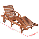 Sun Loungers 2 pcs with Table Solid Acacia Wood - Extra Image