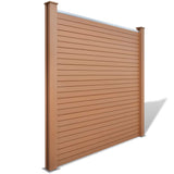 Garden Fence Panels 2 pcs WPC 361 cm Brown - Front View