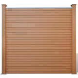 Garden Fence Panels 2 pcs WPC 361 cm Brown - Side View