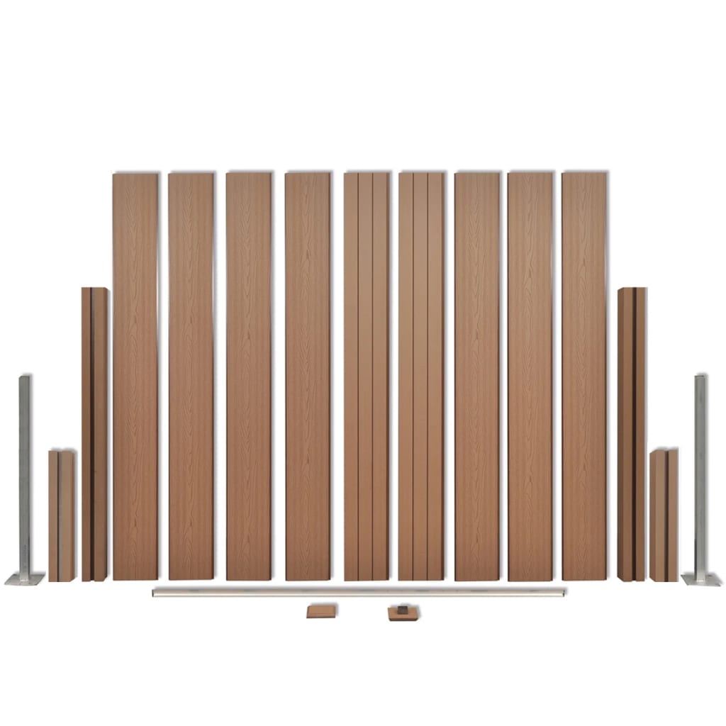 Garden Fence Panels 2 pcs WPC 361 cm Brown