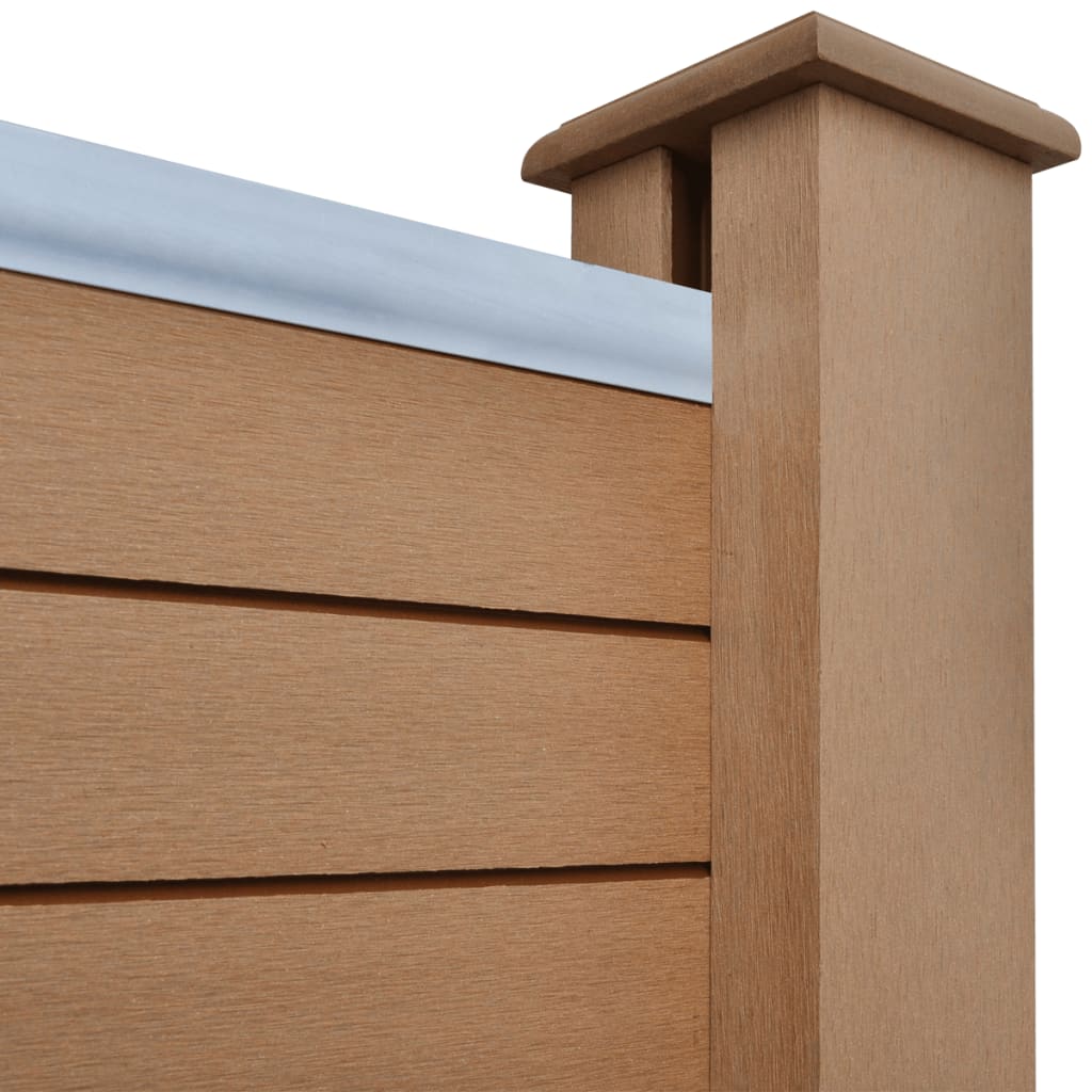 Garden Fence Panels 2 pcs WPC 361 cm Brown