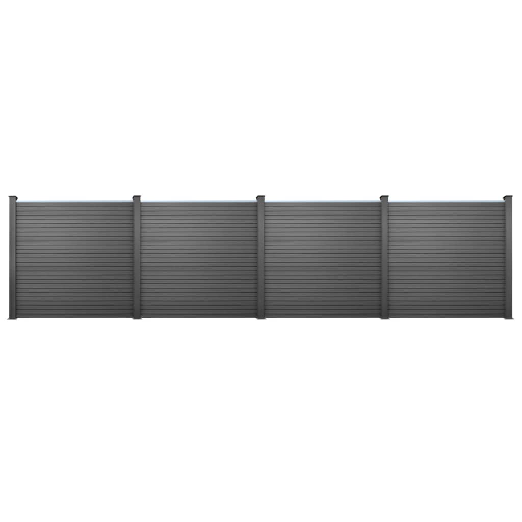Garden Fence Panels 4 pcs WPC 715 cm Grey