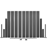 Garden Fence Panels 4 pcs WPC 715 cm Grey - 45-Degree Angle