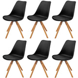 Dining Chairs 6 pcs Black Faux Leather