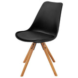 Dining Chairs 6 pcs Black Faux Leather - Front View
