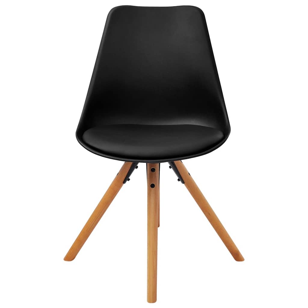Dining Chairs 6 pcs Black Faux Leather
