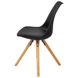 Dining Chairs 6 pcs Black Faux Leather