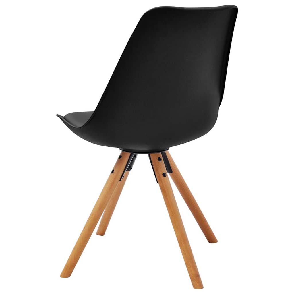 Dining Chairs 6 pcs Black Faux Leather