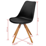 Dining Chairs 6 pcs Black Faux Leather