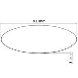 Table Top Tempered Glass Round 300 mm - Top-Down View