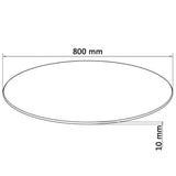 Table Top Tempered Glass Round 800 mm - Top-Down View