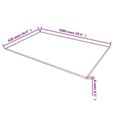 Table Top Tempered Glass Rectangular 1000x620 mm - Top-Down View