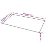 Table Top Tempered Glass Rectangular 1200x650 mm - Top-Down View