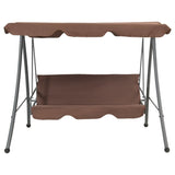 Outdoor Swing Bench with Canopy Coffee - Front View