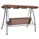 Outdoor Swing Bench with Canopy Coffee - Side View