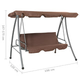 Outdoor Swing Bench with Canopy Coffee - Rear View