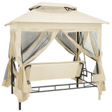 Gazebo Convertible Swing Bench Cream White - Side View