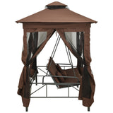 Gazebo Convertible Swing Bench Coffee - Side View