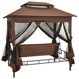 Gazebo Convertible Swing Bench Coffee - Top-Down View