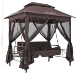 Gazebo Convertible Swing Bench Coffee - Rear View