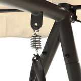 Outdoor Convertible Swing Bench with Canopy Sand White - 45-Degree Angle