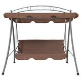 Outdoor Convertible Swing Bench with Canopy Coffee - Front View