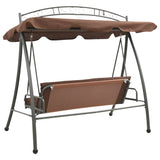 Outdoor Convertible Swing Bench with Canopy Coffee - Top-Down View