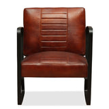 Lounge Chair Brown Genuine Leather - Front View
