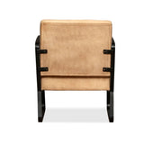 Lounge Chair Cream Genuine Goatskin and Canvas - Low Angle