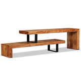 TV Stand Solid Acacia Wood - Front View