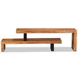 TV Stand Solid Acacia Wood - Low Angle