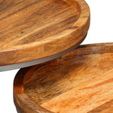 Side Table Set 2 Pieces Solid Mango Wood - Close-Up Angle