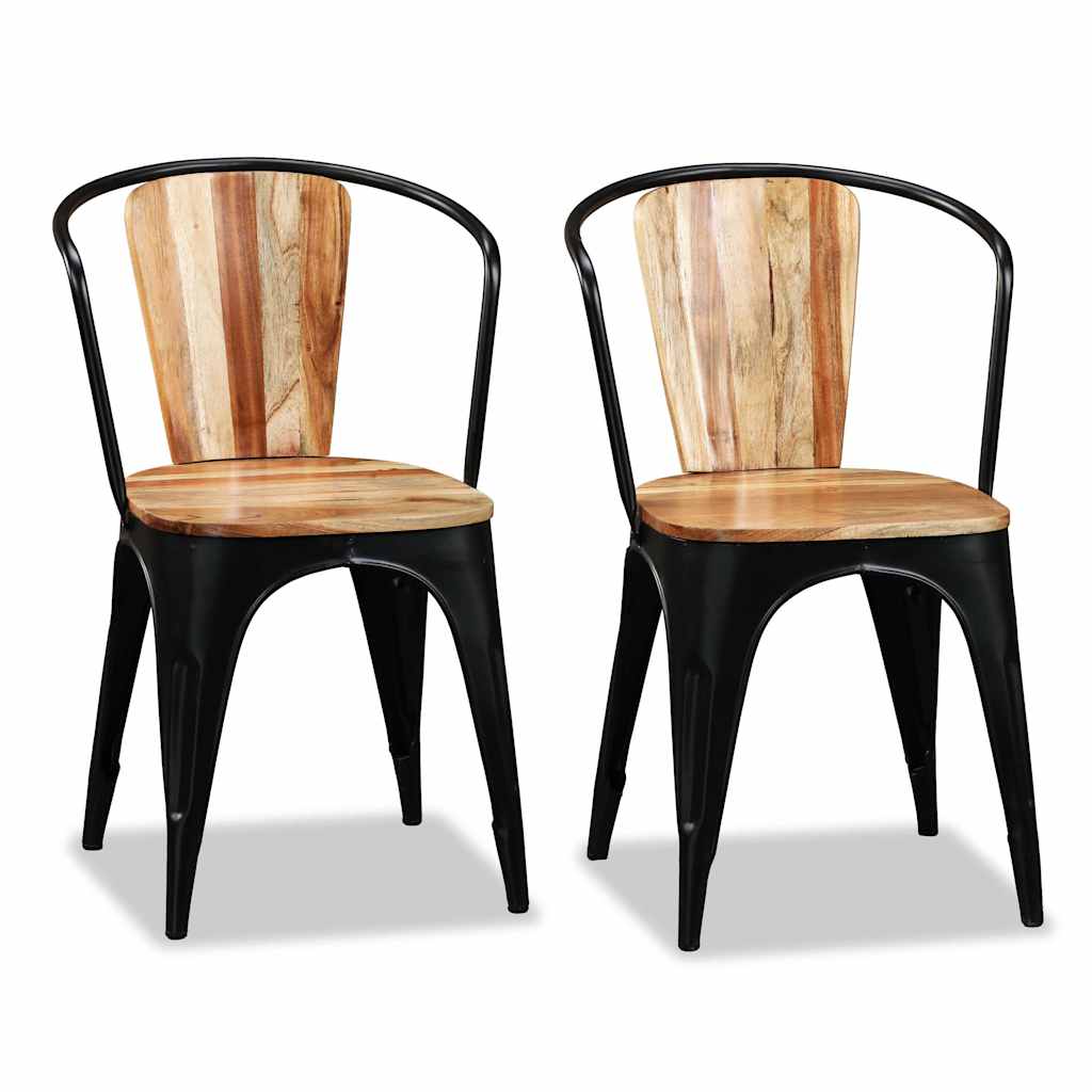 Dining Chairs 2 pcs Solid Acacia Wood