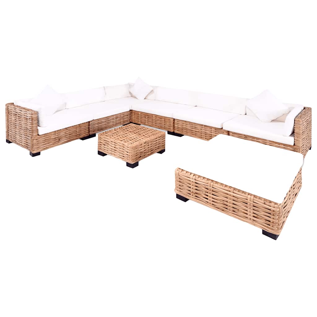 Sofa Set 27 Pieces Natural Rattan