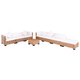 Sofa Set 27 Pieces Natural Rattan