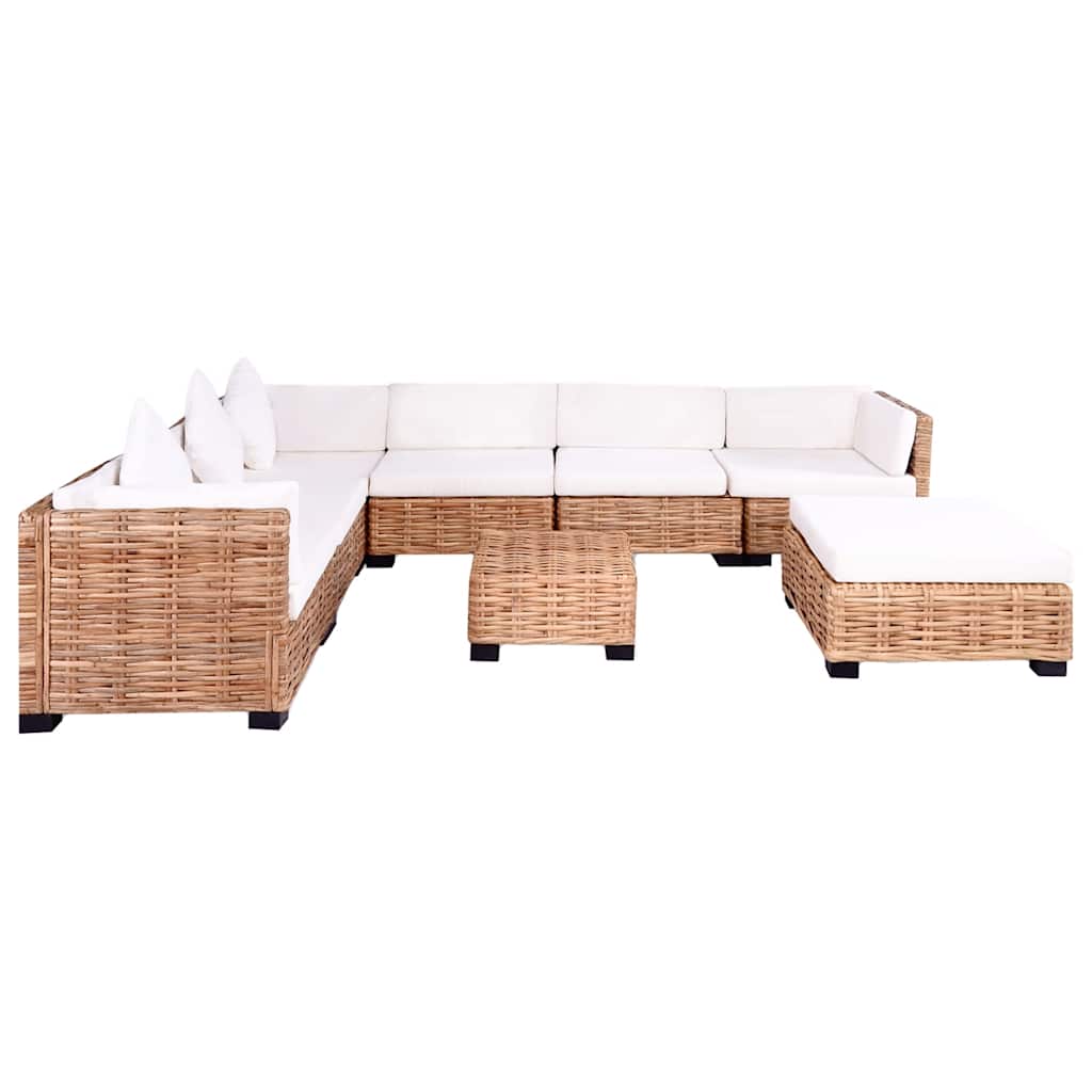 Sofa Set 27 Pieces Natural Rattan