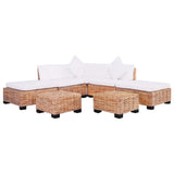 Sofa Set 18 Pieces Natural Rattan